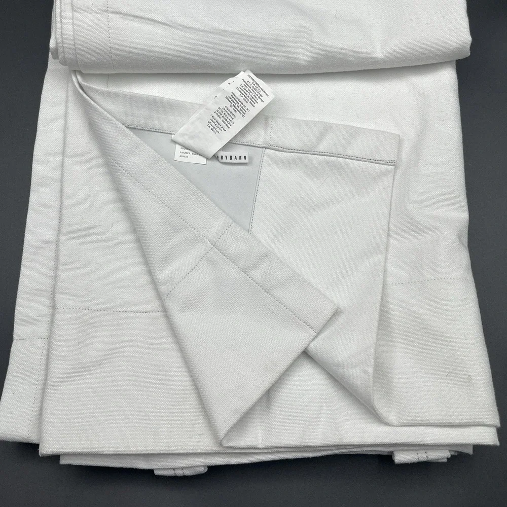 Pottery Barn White Blackout Curtain Panel 50x84 Back Tab Pole Pocket